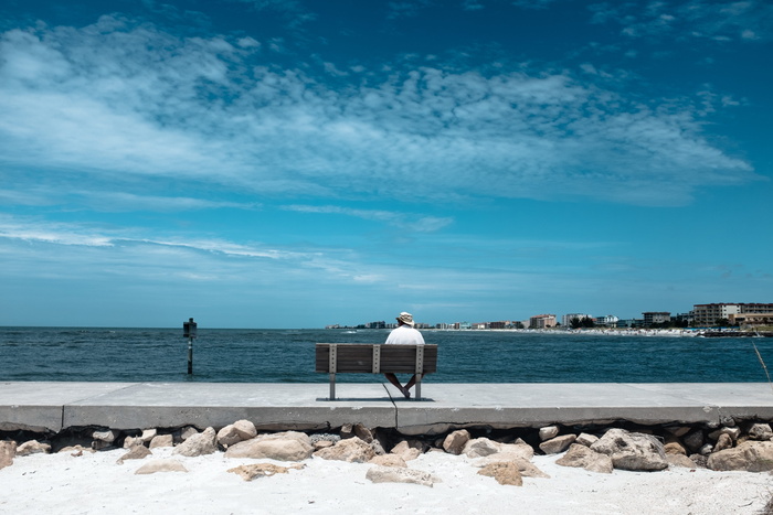 美国, 金银岛, 海湾, 海湾, 海滩, 长凳, 人, 水