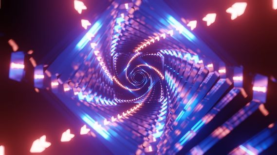 墙纸、cgi、blender、4k、抽象、隧道、透视、螺旋