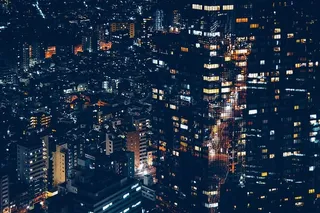 日本东京的城市灯光