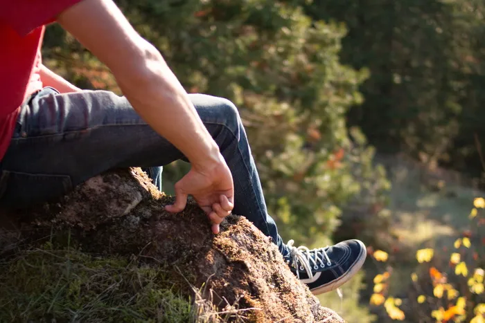 悬崖，模型，攀岩，树木，山，广场，美学观点，观点