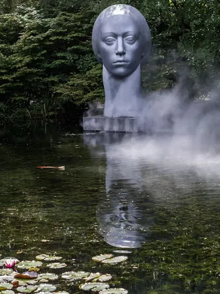 美国新泽西州雕塑场地leucantha艺术作品philip grausman雕塑面部