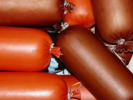 香肠, 肉, 吃, 食品, 橙色, 没有人, 红色, 棕色