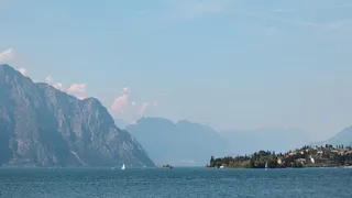 意大利，加尔达湖，山脉，村庄，湖泊，戏剧，风景，史诗