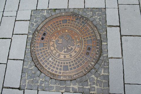 井盖、道路、goslar、图案、几何形状、建筑、形状、铺路石