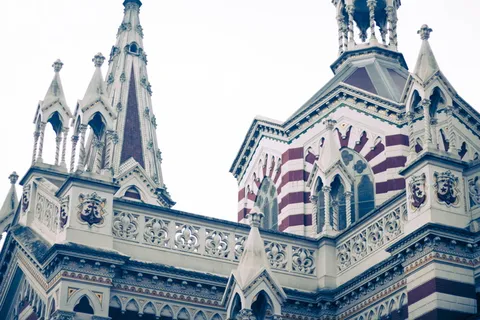 教堂，宗教，白色，红色，多色，结构，建筑，建造结构