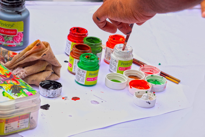 颜色，黑色，纸张，绘画，画笔，艺术，艺术家手，手颜色