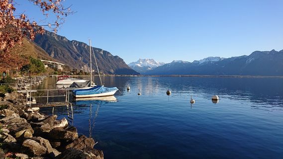 景观,湖泊,蒙特勒凹痕,船只,帆船,旅游,山,水 景观,湖泊,蒙特勒凹痕,船只,帆船,旅游,山,水