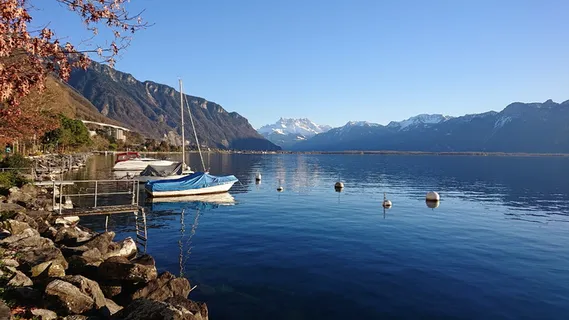 景观,湖泊,蒙特勒凹痕,船只,帆船,旅游,山,水 景观,湖泊,蒙特勒凹痕,船只,帆船,旅游,山,水