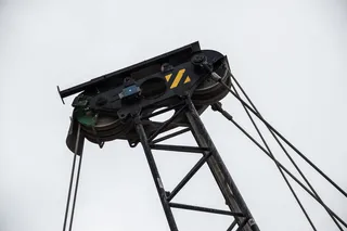 电缆, 滑轮, 起重机, 钢, 建设, 生成, 吊装, 低角度视图