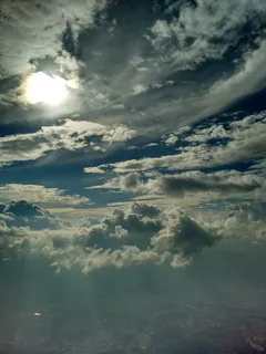 Ceu，太阳，窗户，飞机，天空，飞机的窗户，云，云