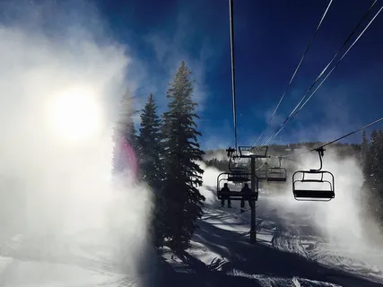 寒冷、雾、雾、山、户外、雪、树、天气