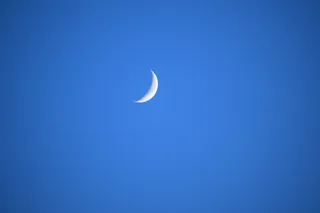 月亮，蓝色，天空，傍晚，日落，自然，风景，黎明