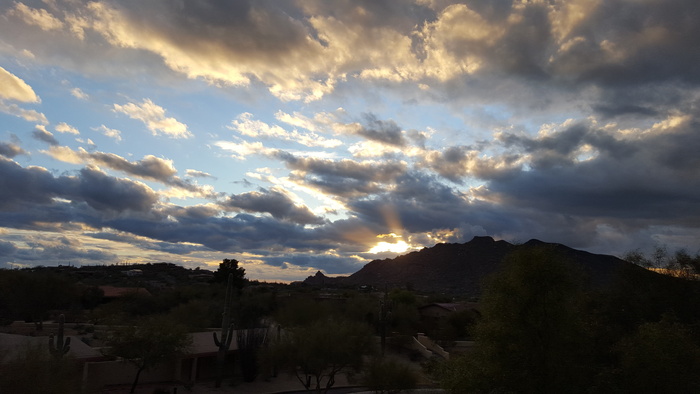 美国、care、mountain、cactus、clouds、sunset、desert、arizona