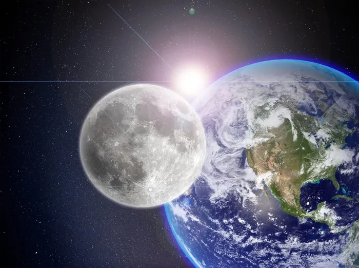 外层空间，太空摄影，月球，地球，地球和月球，照片，太空，行星