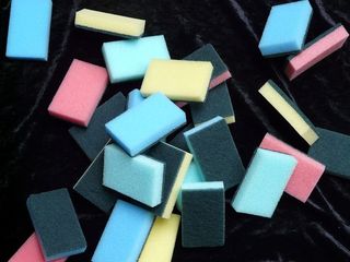 海绵，海绵，干净，多彩，多，品种，新，堆