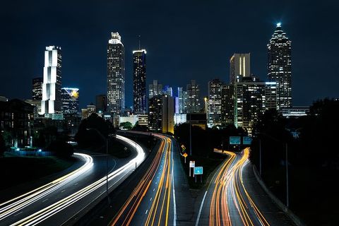 快速运动的延时汽车