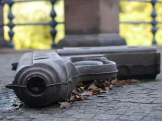 选择性, 焦点照片, 黑色, 手枪, 灰色, 混凝土, 理想, 模型