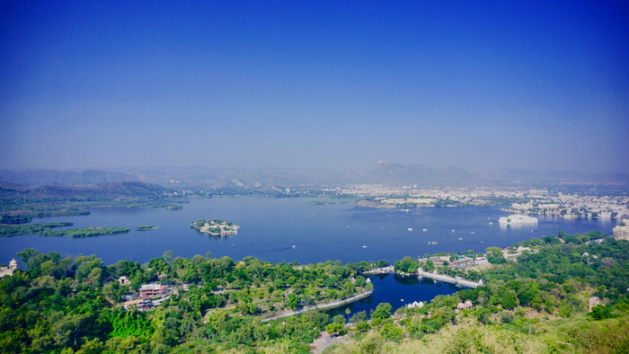 大海，城市，风景，山脉，海湾，蓝色，蓝天，碧水