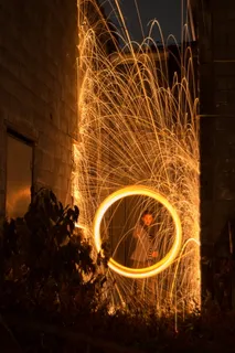 美国, 埃文斯维尔, 夜, 建设, 弃, 火花, 光迹, 钢丝绒