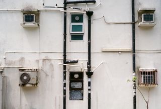 香港，西贡，混凝土，窗户，墙壁，管道，建筑外观，建筑结构