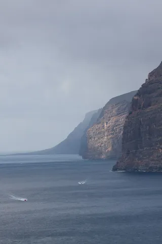 悬崖，悬崖，洛斯gigantes，特内里费，圣地亚哥德尔泰德，西海岸，海洋，船只