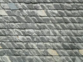 石板，屋顶，歪斜，石头，石板屋顶，灰色，深色，屋顶