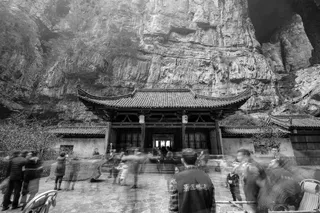 信使站，长曝光，bandw，中国，建筑结构，建筑，礼拜场所