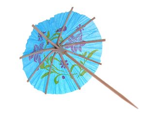 椰子、伞、孤立、棒状、热带、白色、红色、短尾