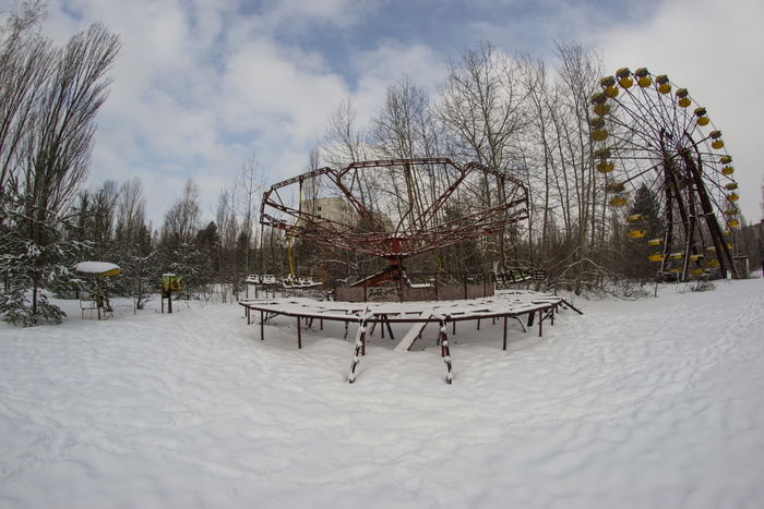 pripyat、旋转木马、摩天轮、雪花、主题公园、游乐场、乌克兰、游乐场