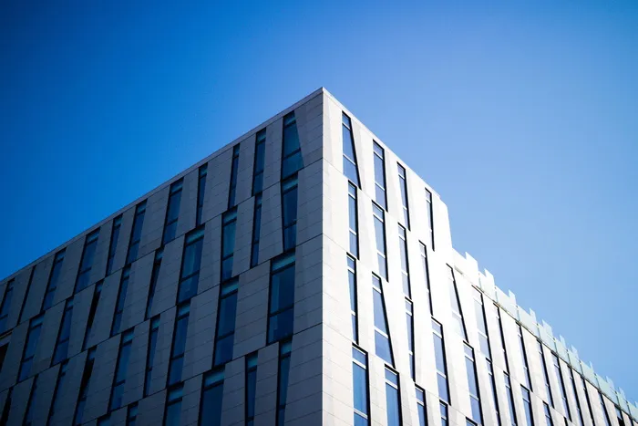 建筑、办公室、住宅、现代、摩天大楼、城市、玻璃、反射