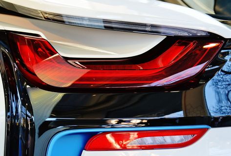 红色车辆尾灯、宝马、i8、跑车、车辆、尾灯、dare、速度