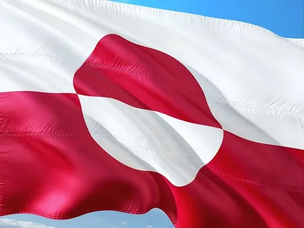 国际、旗帜、格陵兰、丹麦、格兰兰、地球上最大的岛屿、红色、白色