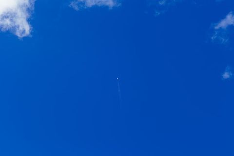 蓝色，天空，云，飞机，喷气式飞机，飞行，云天，自然