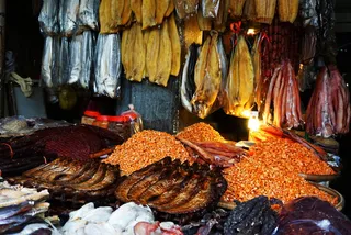 市场、展位、集市、销售、库存、越南、鱼类、选择