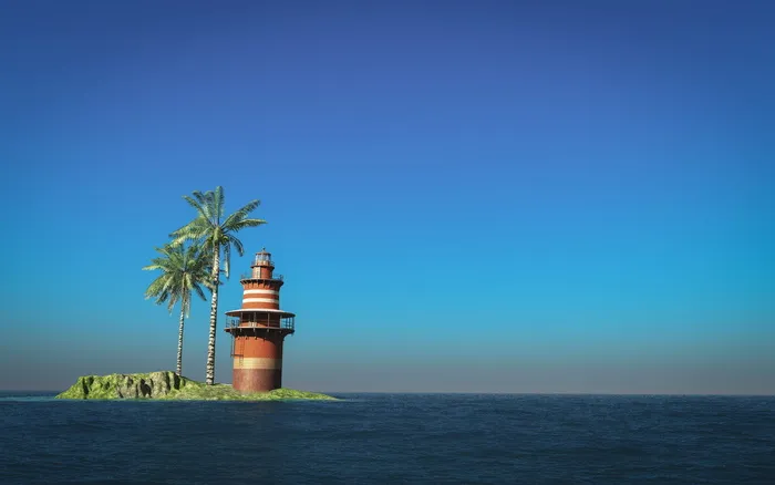 灯光、海洋、海滩、水、3d、动画、日光、地平线