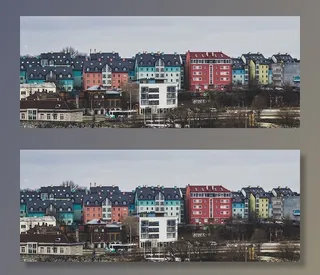 城市房屋的航空影像