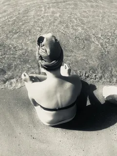 保加利亚，瑜伽，冥想，海滩，水，黑白，沙滩