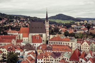 上图：巴洛克、波希米亚、塞斯基、塞斯基·克鲁姆洛夫、教堂、城市、城市景观