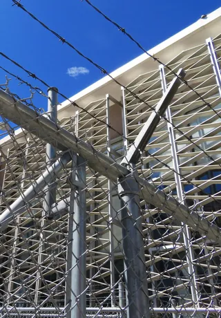 *，*，铁丝网，笼子，安全，金属，惩罚，罪犯