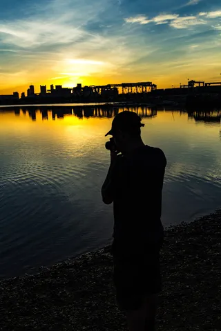 美国，波士顿，城堡岛，日落，灯光，摄像机，镜子，城市