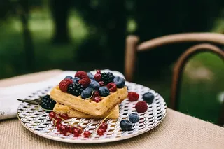 花园里的健康午餐
