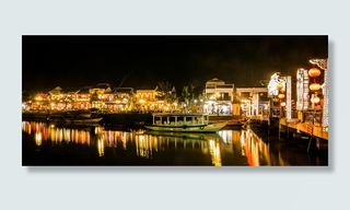 船公园，码头，夜间，晚上，海安，越南，建筑，古代