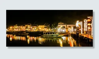 船公园，码头，夜间，晚上，海安，越南，建筑，古代