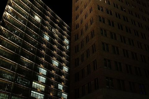 建筑，柏林，建筑，城市，企业，玻璃，高层，现代