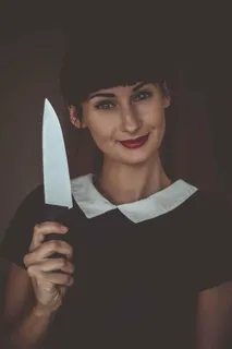 危险，危险，厨房，刀，模型，人，女人，女人