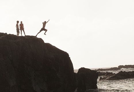 无标题，剪影，照片，人物，站立，岩石，近，身体