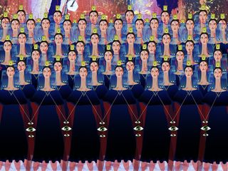 妇女, 穿着, 蓝色, 黑色, 服饰错觉艺术, 精神, 灵魂, 双胞胎