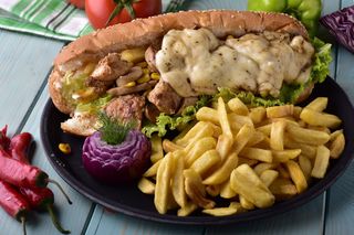 热狗，美味，美味，新鲜薯条，食品和饮料，食品，土豆，即食