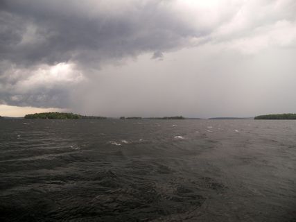 温尼伯索基湖，湖，风暴，水，天空，云，户外，风景