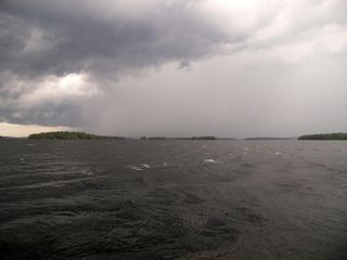 温尼伯索基湖，湖，风暴，水，天空，云，户外，风景